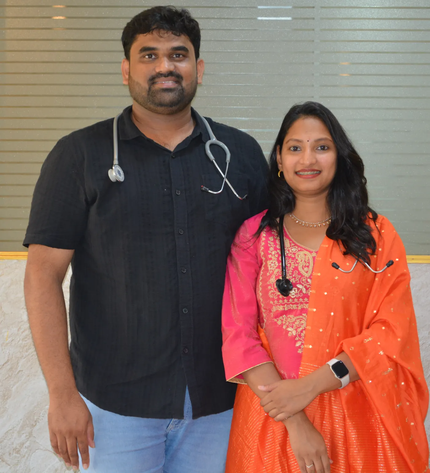 Dr. Ranadheer Cholaraju and Dr. Keerthi Priya Peramsetty at Sri Sara Hospital